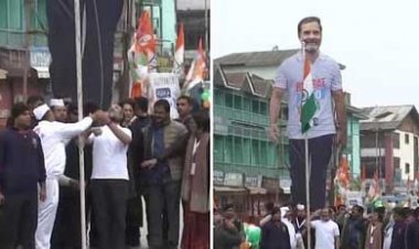 राहुल गांधी ने श्रीनगर के लाल चौक पर फहराया तिरंगा, बोले-सत्ता में आए तो 370 बहाल करेंगे