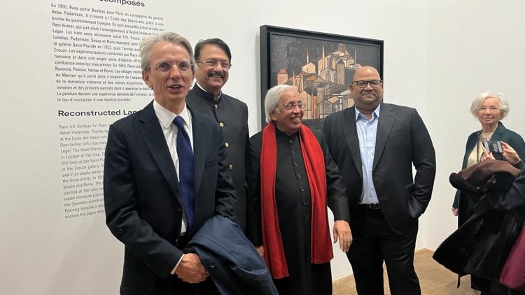 Emmanuel Lenain French Ambassador to India, Ajay Piramal, Ashok Vajpeyi, Ashvin Rajagopalan (Director Piramal Museum)