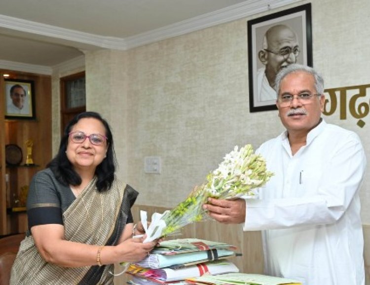 CM बघेल से से मिलीं हेमचंद यादव विश्वविद्यालय की कुलपति
