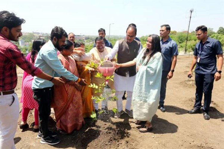 मुख्यमंत्री ने लगाए पीपल, जामुन और करंज के पौधे