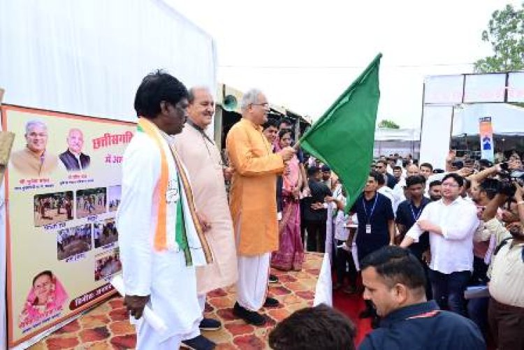 मुख्यमंत्री बघेल ने हरी झंडी दिखाकर गेड़ी दौड़ से किया छत्तीसगढ़िया ओलंपिक का शुभारंभ