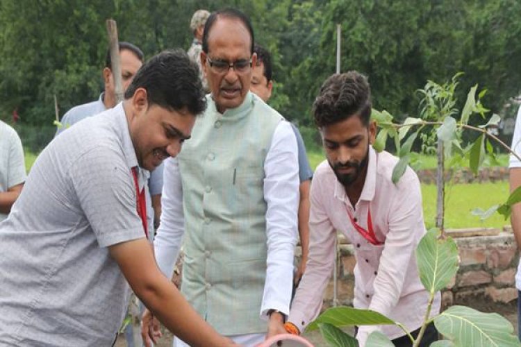 मुख्यमंत्री ने बरगद, जामुन और महुआ के पौधे रोपे