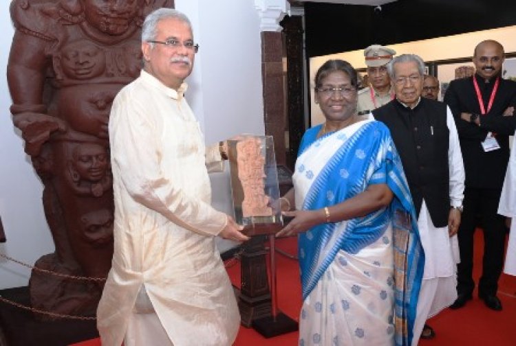 छत्तीसगढ़ की पुरातात्विक वैभव से रू-ब-रू हुईं  राष्ट्रपति द्रौपदी मुर्मु