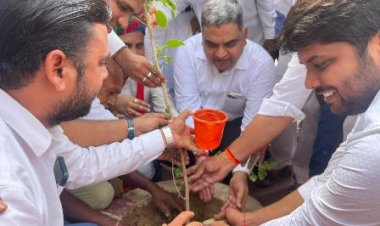 सहकारिता मंत्री गौतम कुमार दक ने  नाकोड़ा तीर्थ का दर्शन कर किया वृक्षारोपण