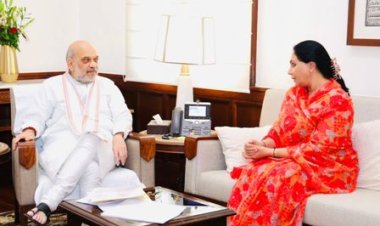 उप-मुख्यमंत्री दीया कुमारी की केंद्रीय कैबिनेट मंत्री अमित शाह से शिष्टाचार भेंट