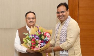 मुख्यमंत्री भजनलाल शर्मा ने केंद्रीय मंत्री जेपी नड्डा से की शिष्टाचार भेंट