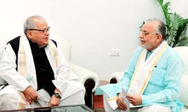 राज्यपाल से उत्तरप्रदेश के वित्त मंत्री खन्ना ने मुलाकात की