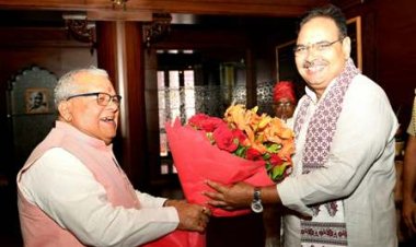 राज्यपाल मिश्र से मुख्यमंत्री भजन लाल शर्मा ने शिष्टाचार मुलाकात की