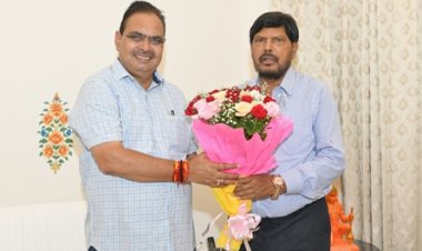 मुख्यमंत्री भजनलाल शर्मा से केन्द्रीय मंत्री रामदास अठावले ने की मुलाकात