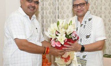 मुख्यमंत्री भजनलाल शर्मा की केंद्रीय मंत्री अश्विनी वैष्णव से शिष्टाचार भेंट