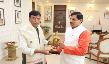 मुख्यमंत्री डॉ. यादव से केन्द्रीय मंत्री मनसुख मंडाविया ने की सौजन्य भेंट