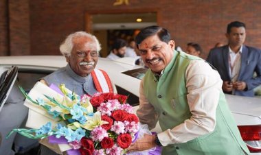 हरियाणा के राज्यपाल दत्तात्रेय का मुख्यमंत्री डॉ. यादव ने मुख्यमंत्री निवास पर किया स्वागत