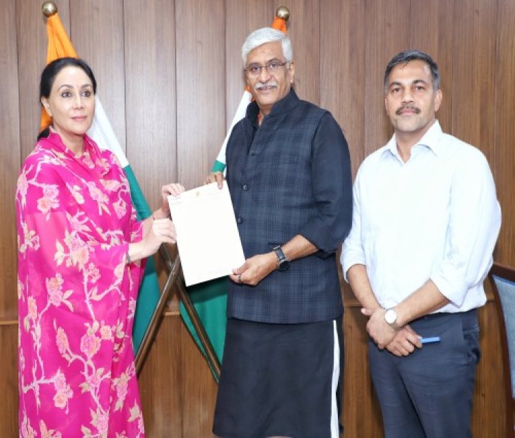 केंद्रीय पर्यटन मंत्री गजेंद्र सिंह शेखावत से उपमुख्यमंत्री दिया कुमारी ने की मुलाकात
