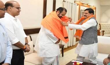 मुख्यमंत्री डॉ. यादव से नाथजी मंदिर, नाथद्वारा के गोस्वामी विशाल बावा साहब ने की भेंट
