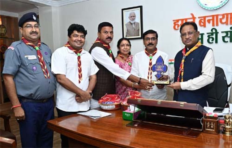 मुख्यमंत्री से भारत स्काउट्स एवं गाइड्स छत्तीसगढ़ के प्रतिनिधिमंडल ने की मुलाकात