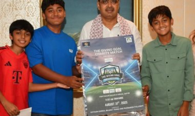 मुख्यमंत्री भजनलाल शर्मा ने शुक्रवार को मुख्यमंत्री कार्यालय में ‘द गिविंग गोल’ कैम्पेन के पोस्टर का विमोचन किया