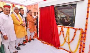 मुख्यमंत्री भजनलाल शर्मा ने भरतपुर के नदबई में राजकीय जिला अस्पताल का किया शिलान्यास - लगभग 50.88 करोड़ रुपये की आएगी लागत, 150 बेड होंगे उपलब्ध