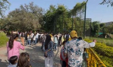 नाहरगढ़ जैविक उद्यान में रविवार को उमड़ा सैलानियों का सैलाब