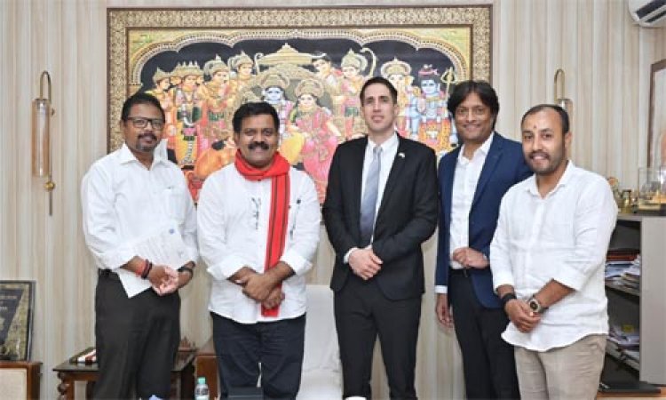 उपमुख्यमंत्री विजय शर्मा से इस्राइल के आर्थिक प्रतिनिधि यैर ओशेरॉफ की सौजन्य भेंट