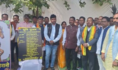 मंत्री राम विचार नेताम ने शहीद वीर नारायण सिंह की प्रतिमा स्थापना हेतु किया भूमिपूजन