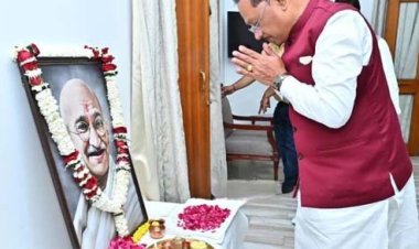 मुख्यमंत्री विष्णु देव साय ने महात्मा गांधी की पुण्यतिथि पर उन्हें किया नमन