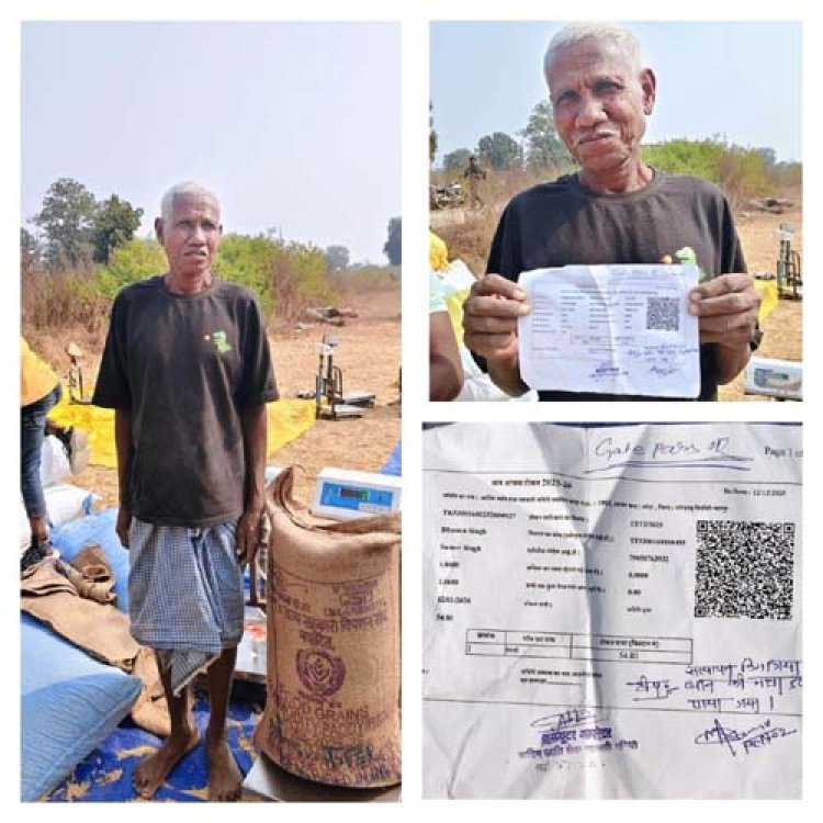 किसान धन्नू सिंह ने ऑफलाइन टोकन से बेचा 54.80 क्विंटल धान