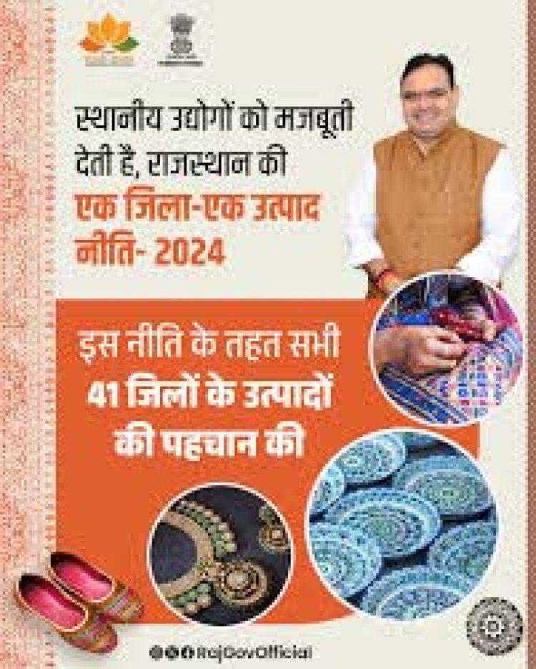 स्थानीय उद्योगों को मजबूती देती है, राजस्थान की एक जिला एक उत्पाद नीति- 2024