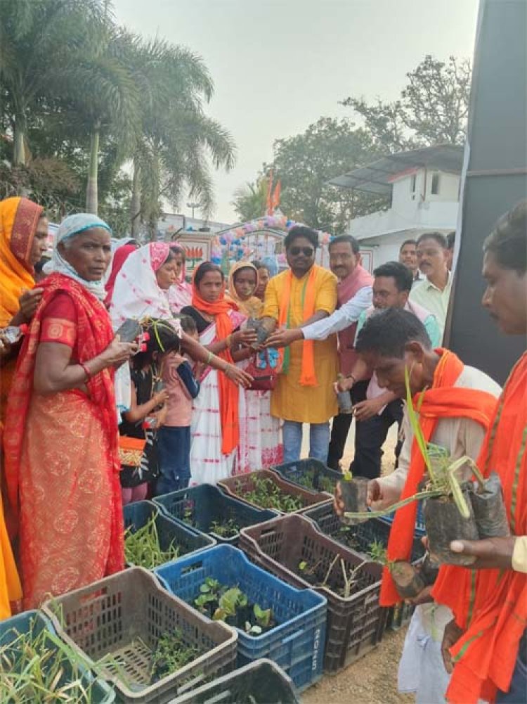 मुख्यमंत्री साय के जन्मदिवस पर पादप बोर्ड द्वारा 2100 औषधीय पौधों का वितरण