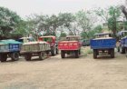 अवैध खनन मामले में 13 ट्रैक्टर और 1 हाईवा जब्त