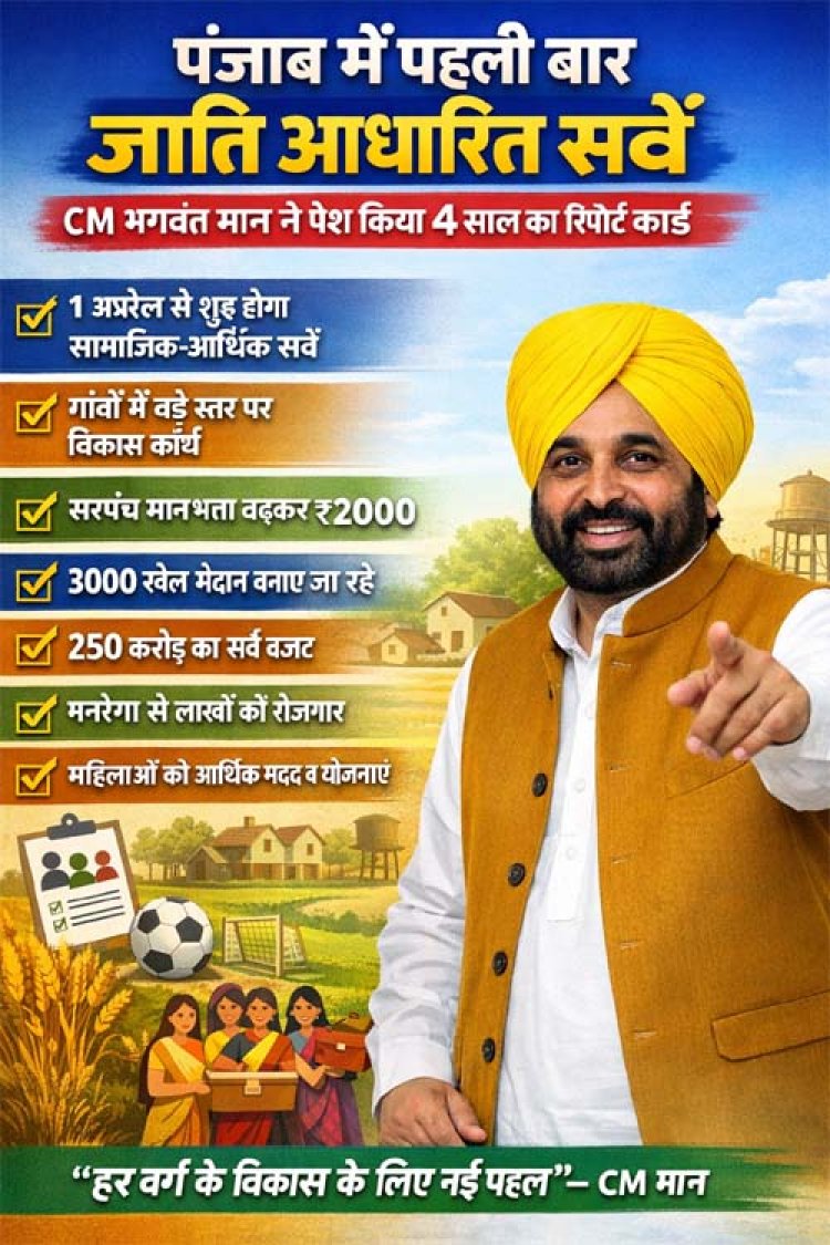 पंजाब में पहली बार जाति आधारित सर्वे, CM मान ने पेश किया 4 साल का ग्रामीण विकास रिपोर्ट कार्ड