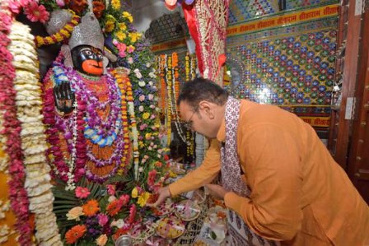 मुख्यमंत्री भजनलाल शर्मा ने चिंताहरण काले हनुमान मंदिर में किए दर्शन