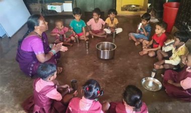 जल संरक्षण का संदेश दे रहे आंगनबाड़ी के नन्हे कदम