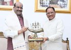 लोकसभा अध्यक्ष ओम बिरला ने मुख्यमंत्री विष्णु देव साय से की सौजन्य भेंट