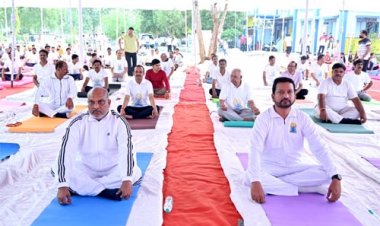 12वें अंतर्राष्ट्रीय योग दिवस पर खैरागढ़ में हुआ सामूहिक योगाभ्यास, पौधारोपण कर दिया पर्यावरण संरक्षण का संदेश
