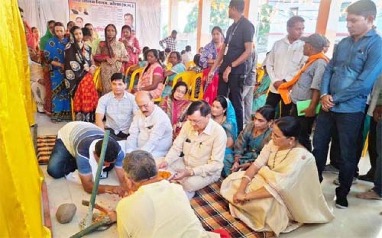 उद्योग मंत्री लखनलाल देवांगन ने कोरबा में किया विकास कार्येा का भूमिपूजन