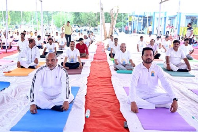 12वें अंतर्राष्ट्रीय योग दिवस पर खैरागढ़ में हुआ सामूहिक योगाभ्यास, पौधारोपण कर दिया पर्यावरण संरक्षण का संदेश
