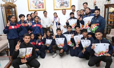 राष्ट्रमंडल खेलों की रजत पदक विजेता ज्ञानेश्वरी यादव का मुख्यमंत्री निवास में भव्य स्वागत