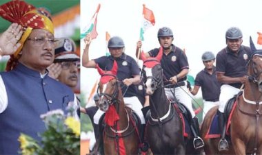 घुड़सवारों के साहस, महिला बैग पाईपर बैंड की लय और श्वान दल के रोमांचक प्रदर्शन से सजा स्वतंत्रता दिवस समारोह