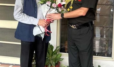 थल सेना अध्यक्ष जनरल धीरज सेठ एवं महानिदेशक पुलिस राजीव कुमार शर्मा की मुलाकात