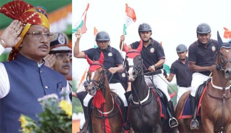 घुड़सवारों के साहस, महिला बैग पाईपर बैंड की लय और श्वान दल के रोमांचक प्रदर्शन से सजा स्वतंत्रता दिवस समारोह
