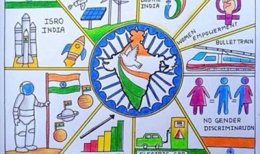 नन्हे हाथों ने रंगों से उकेरी स्वच्छ, हरित, शिक्षित और सशक्त भारत की तस्वीर