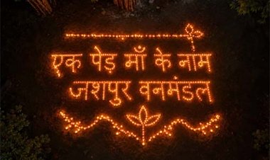 ‘एक पेड़ माँ के नाम’ की आकर्षक आकृति से सजा जशपुर वनमंडल, रोशन हुआ ‘आशीर्वाद का दीया’