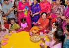 उप मुख्यमंत्री दिया कुमारी ने विद्याधर नगर आंगनवाड़ी में किया कन्या पूजन, 'शिशु संजीवनी' का किया शुभारंभ
