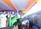 केंद्रीय रेल मंत्री अश्विनी वैष्णव और मुख्यमंत्री विष्णु देव साय और ने रावघाट - रायपुर एवं रायपुर - कुरूद यात्री रेल सेवाओं को दिखाई हरी झंडी