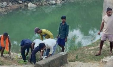 गगनई जलाशय में गूंजा जल संरक्षण का संदेश, ग्रामीणों ने लिया जल स्रोतों को स्वच्छ रखने का संकल्प
