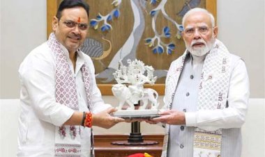 प्रधानमंत्री नरेन्द्र मोदी से CM भजनलाल ने की भेंट, जनसेवा के 25 वर्ष पूरे होने पर दी शुभकामनाएं