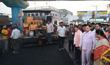 कोरबा की प्रमुख सड़कों के डामरीकरण कार्य का शुभारंभ, उद्योग मंत्री लखन लाल देवांगन ने किया निरीक्षण