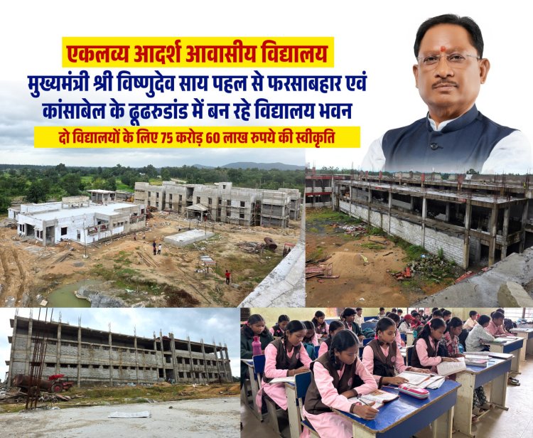 जशपुर में एकलव्य विद्यालयों के नए भवनों का निर्माण तेज आदिवासी विद्यार्थियों को मिलेंगी आधुनिक शिक्षा और आवासीय सुविधाएं