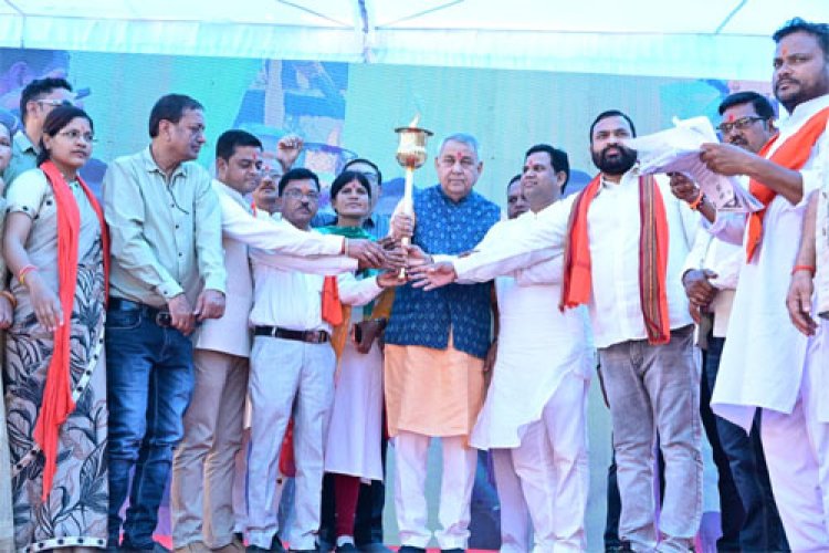 जीपीएम में विकसित भारत के संकल्प के साथ निकली सेवा ज्योति यात्रा